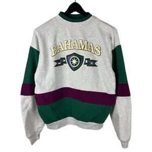 Vintage 90s Bahamas Made In USA Tourist Vacation Pullover Sweatshirt Size S